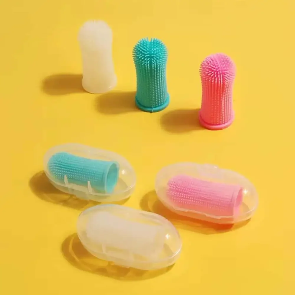 Dog Super Soft Pet Finger Toothbrush Teeth Cleaning Breath Care Nontoxic Silicon
